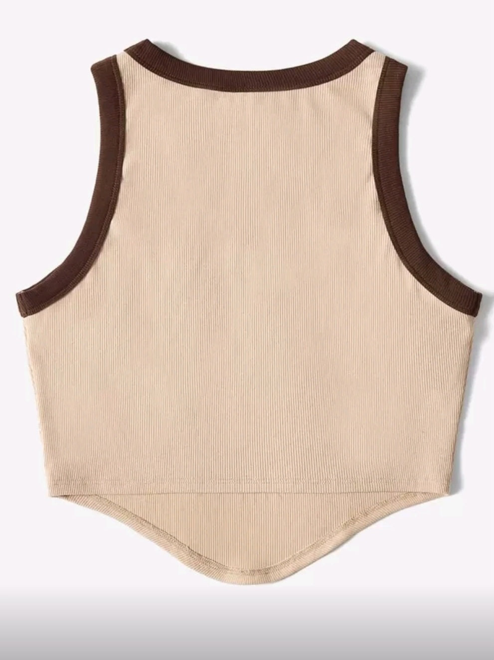 Beige & Brown Tank Top Cod.T83