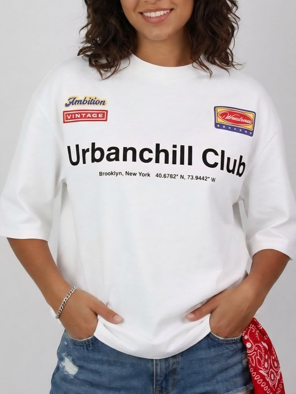 White Graphic Boxy Fit COD.OV27