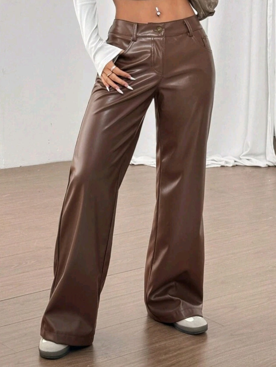 Brown Leather Pant