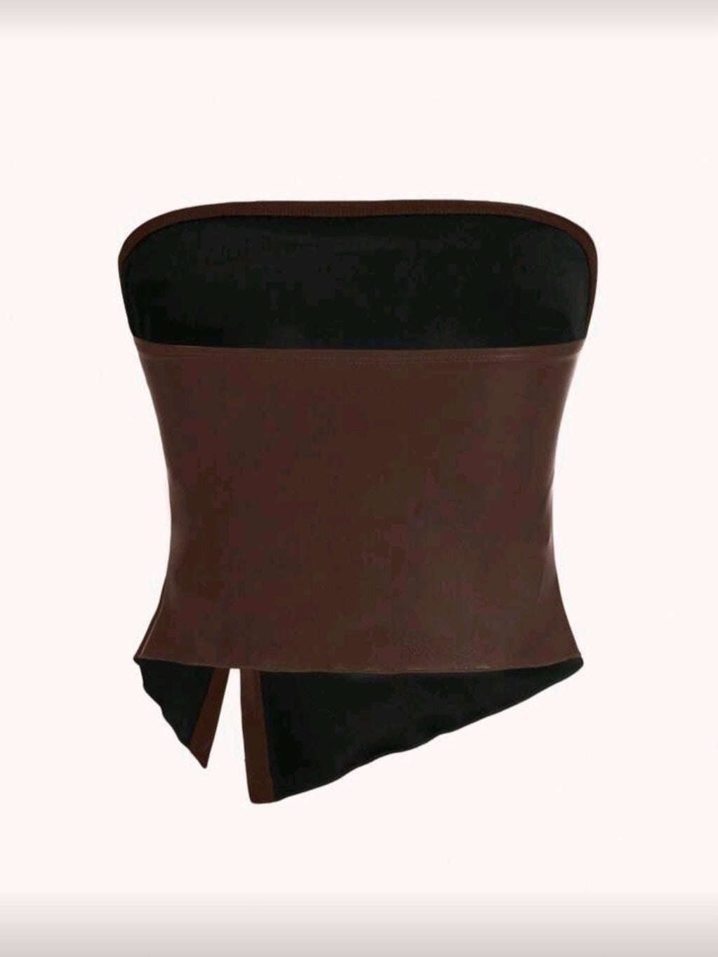 Brown Leather Strapless Top Cod.T84