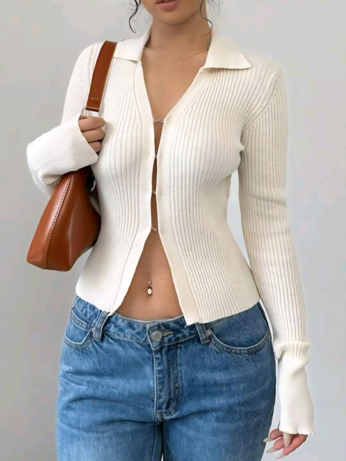 Beige Long Sleeve Cardigan  Cod.T147