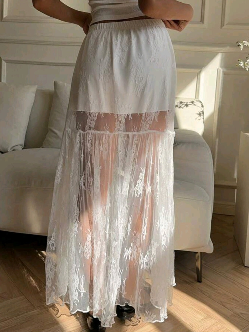 White Midi Skirt