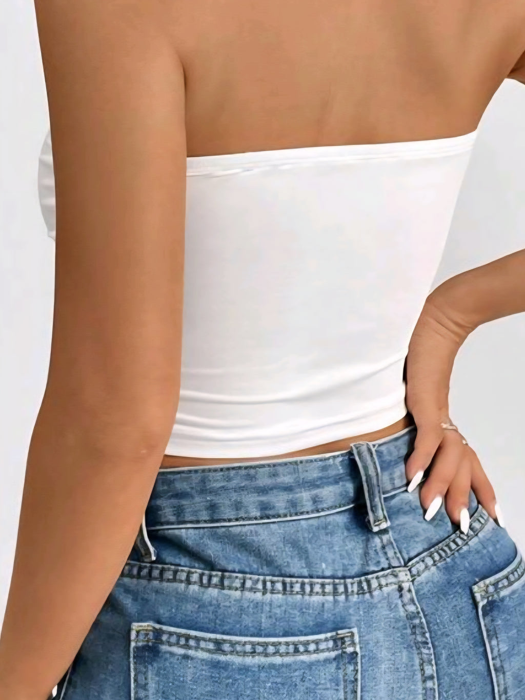 White Strapless Top Cod.T128